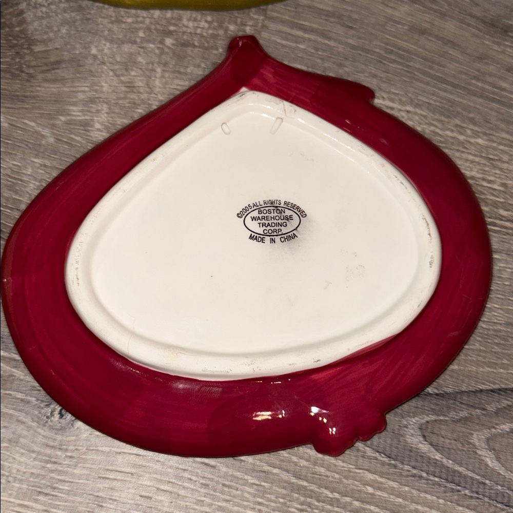 Veggies Plate Set Pickle Onion Lettuce Tomato Porcelain Boston Decor 7” Dia - Picture 8 of 16